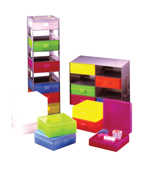 100 Place Microtube Box with Hinged Lid, PP